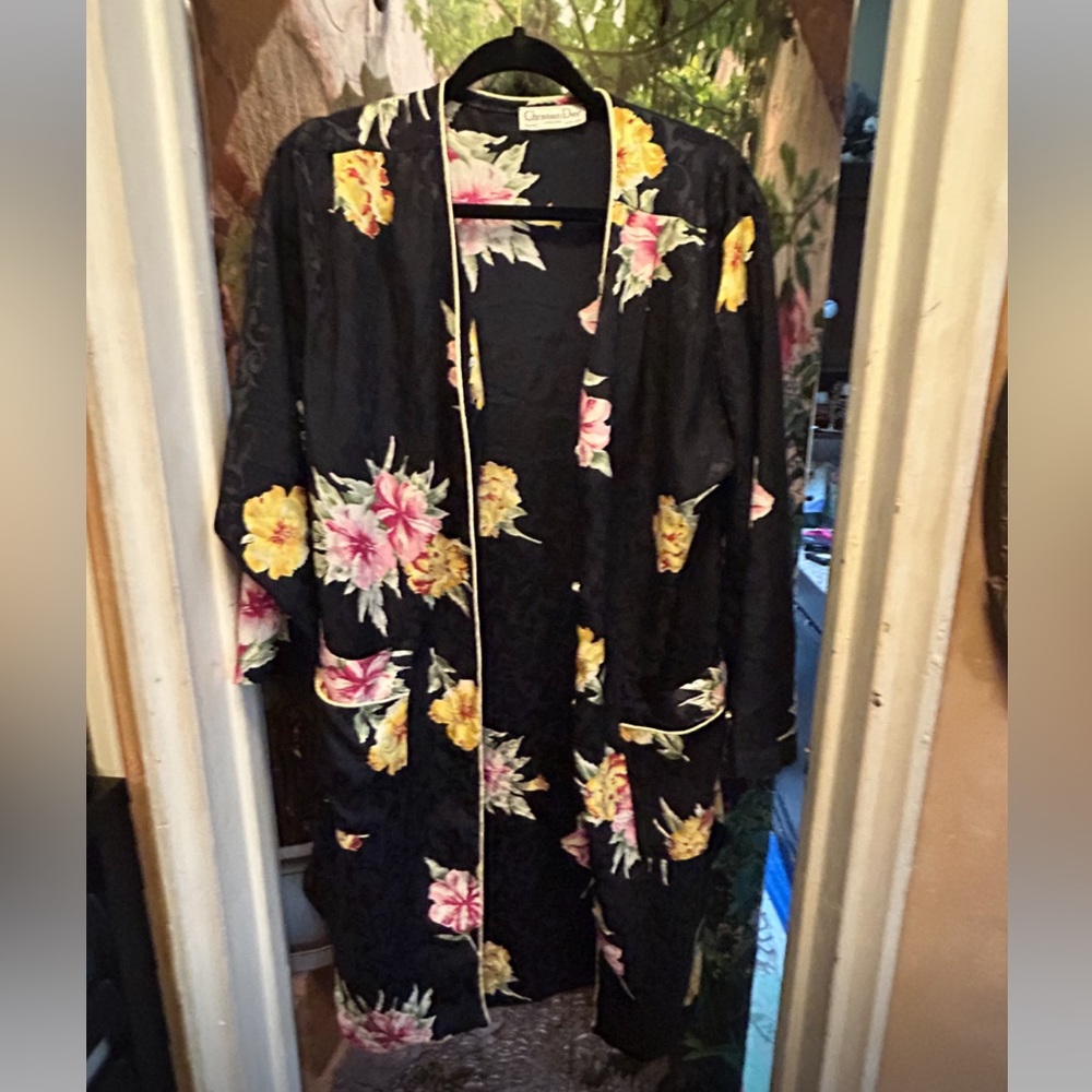 CHRISTIAN DIOR Lingerie | silk Floral Nightshirt petite - Picture 1 of 12